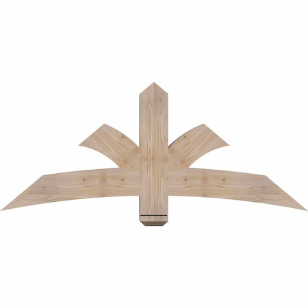 Ekena Millwork Davenport Smooth Timber Gable Bracket, Douglas Fir, 60"W x 25"H x 5 1/2"D x 5 1/2"F, 10/12 Pitch GBW060X25X0606DAV00SDF